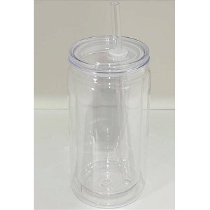 Copo Acrílico Parede Dupla 500ml Pré-Furado - Pacote
