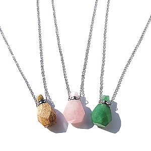 Colar Difusor Nala - Aço Inoxidável - Pedras Naturais