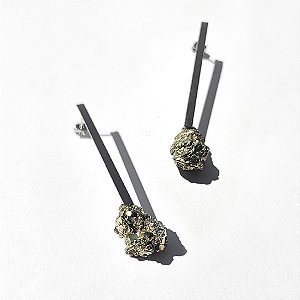 Brincos Malásia - Aço Inoxidável - Pirita