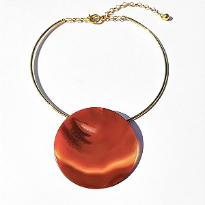 Colar Cannes Personalizável - Cor Sunset - Ágata Terracota