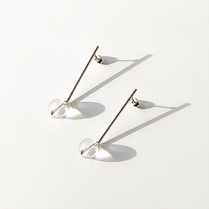 Brinco Slim - Aço inoxidável - Cristal Natural Premium