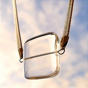 Colar Inna Square - Aço inoxidável - Cristal Natural Premium