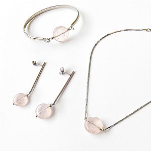 Amuletos Vênus - Aço Inoxidável - Quartzo Rosa