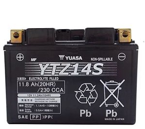 Bateria Yuasa Ytz14S CB1300 FZ1 Fazer KTM Shadow750 - Fisch Moto Center