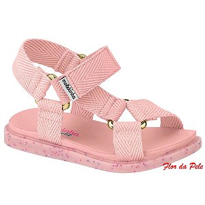 Sandalia Infantil Fem Gorgurão Rosa - Molekinha