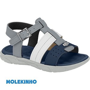 Sandália Infantil Masculina Napa Floter Rustico Neo Cinza / Marinho / Branco - Molekinho