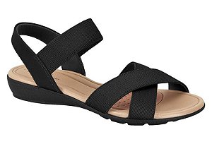 Sandália Napa Floather Nature Elastico Preto - Modare