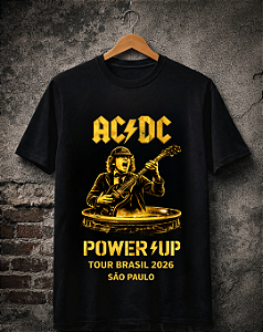 Camiseta Masculina Ac Dc Power Up Tour Brasil 2036 Fan Made