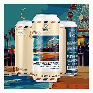 CERVEJA STORMY SANTA MONICA PIER - DOUBLE WEST COAST IPA - LATA 473 ml