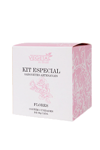 KIT ESPECIAL SABONETE ARTESANAL FLORES-03 UND-90G