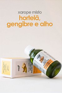 XAROPE MISTO,HORTELA,GENGIBRE E ALHO-250ML