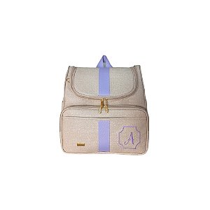 Mochila maternidade 2em1 marfim lilás