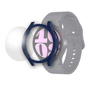 Kit Bumper + Película Fosca Para Galaxy Watch 6 - Azul Marinho