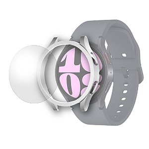 Kit Bumper + Película Fosca Para Galaxy Watch 6 - Prata