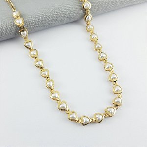 CHOKER CORAÇÃO DE PÉROLAS