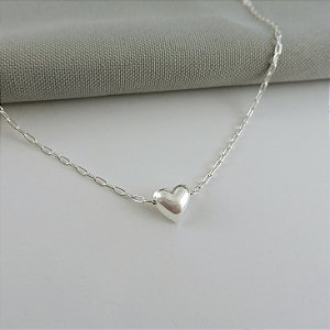 CHOKER CORAÇÃO EM PRATA