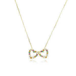 COLAR DOIS CORAÇÕES COLORIDOS