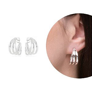 BRINCO DE ARGOLA MÉDIA BANHADO A PRATA