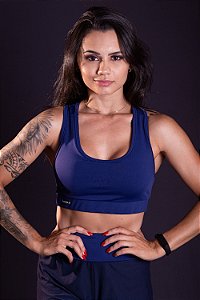 Top liz azul marinho nadador alta sustentação suplex de poliamida - PORLE