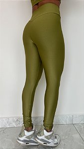 Legging empina bumbum verde pistache suplex de poliamida canelado - PORLE