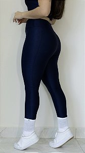 Legging Duda azul marinho suplex de poliamida canelado - PORLE