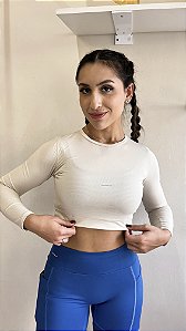 Cropped manga longa offwhite dryfit com proteção UV50+ – PORLE