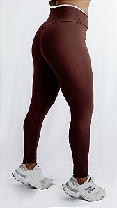 Legging empina bumbum marrom suplex de poliamida - PORLE