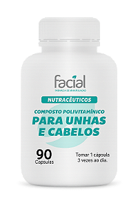 Composto Polivitamínico para Unhas e Cabelos 90 Cápsulas