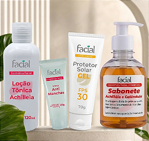 Combo Manchas Nunca Mais - Antimanchas, Sabonete Facial, Loção Tônica e Protetor Solar