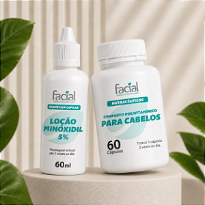 Combo Cabelo Forte: Minoxidil 5% + Polivitamínico Capilar