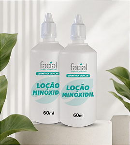 Loção capilar Minoxidil 5% - 2 frascos de 60ml LEVE MAIS POR MENOS