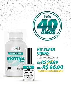 PROMO ANIVERSÁRIO FACIAL - KIT SUPER UNHAS - BIOTINA + BASE FORTALECEDORA