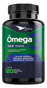 Ômega 3 6 9 VEGETAL - Global Suplementos 120 Cápsulas