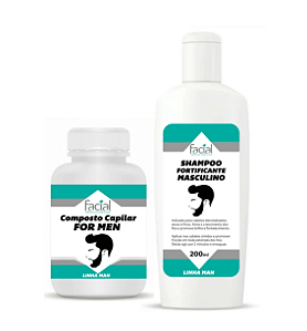 Combo capilar for MEN - Composto polivitamínico + Shampoo fortificante