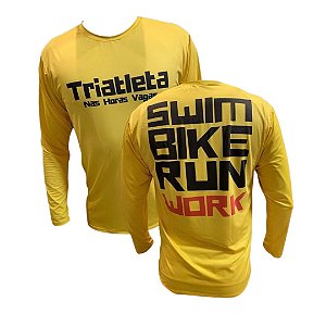 Camiseta Manga Longa Amarela TNHV - Triathlon Work