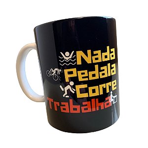 Caneca Triathlon - Black - NadaPedalaCorreTrabalha