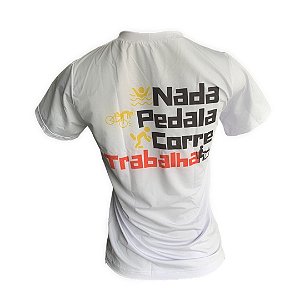 Baby Look Triathlon - Nada Pedala Corre Trabalha - Branca