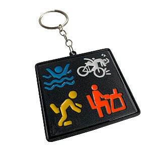 Chaveiro de Metal Triathlon - Cartoon