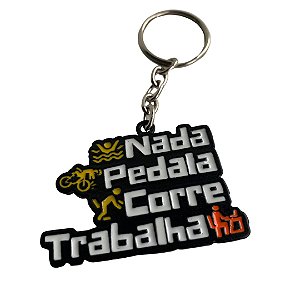 Chaveiro de Metal Triathlon - Nada Pedala Corre Trabalha