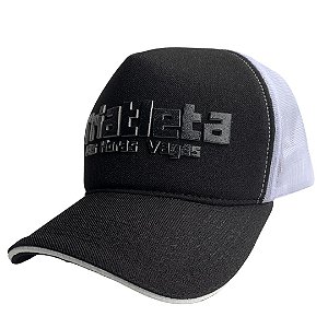 Boné White Screen - Mod. Trucker - Aba Sanduíche- Logo frontal PRETO