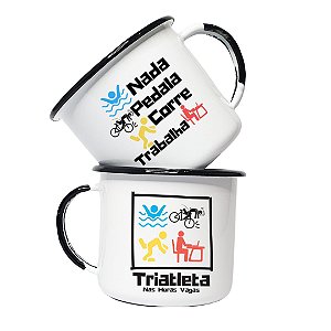 Caneca Esmaltada Triathlon - Triatleta Nas Horas Vagas