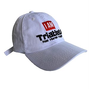 Boné  Dad Hat Triathlon - I AM Triatleta Nas Horas Vagas (Branco)