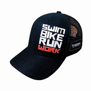 Boné Triathlon Work - All Black - Triatleta Nas Horas Vagas