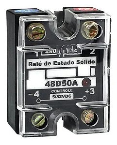 RELÉ DE ESTADO SÓLIDO 50A CONTROLE 5-32VDC 480V 48D50 – LOTI RI1256