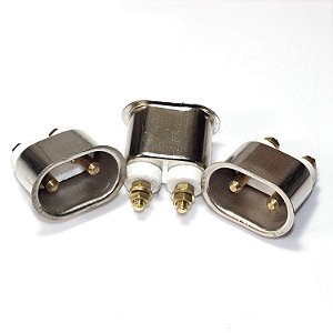 CANECA PINO PLUG COMPLETA ISOLAÇÃO CERÂMICA-PINO NICKEL 35A-600V SH003B