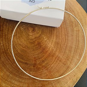 Choker Aro Liso Prata Branca com Fecho