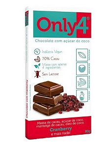 CRANBERRY VEGAN 70% CACAU - ONLY4