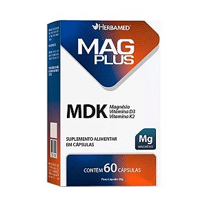 HERBAMED - MAGPLUS MDK - MAGNÉSIO D3 E K2 60 CÁPSULAS