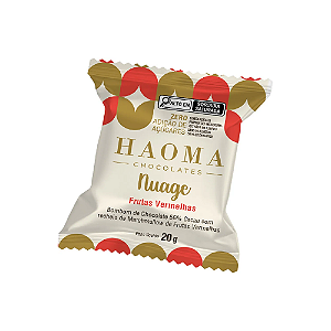 HAOMA - MARSHMALLOW DE FRUTAS VERMELHAS COM COBERTURA DE CHOCOLATE 56% CACAU