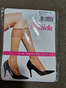 Meia Fina 3/4 branca Fio 20